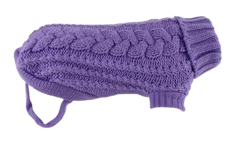 HUSKIMO DOG JUMPER FRENCHKNIT LAVENDER 46CM