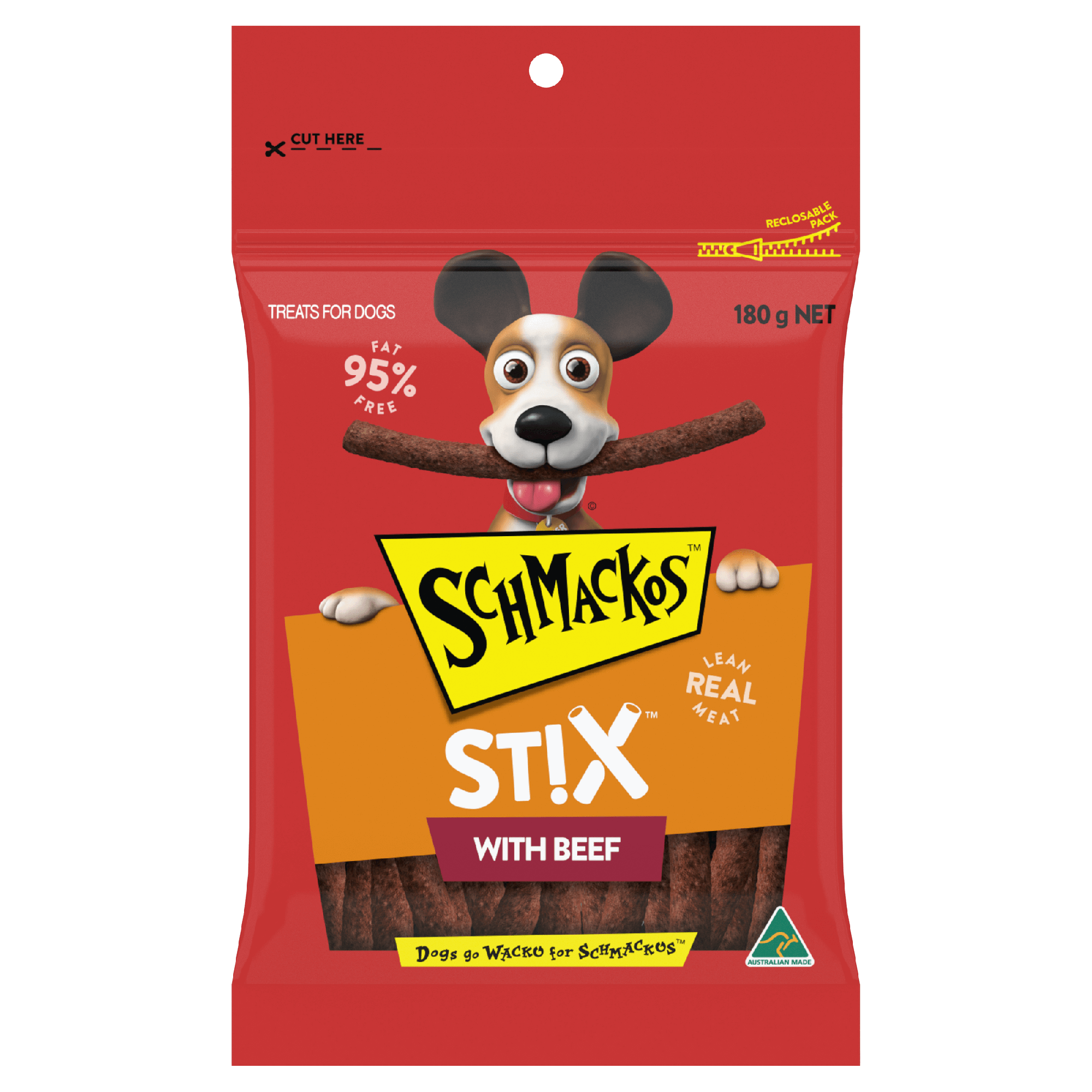 Schmackos Sticks Dog Treats With Beef 500g