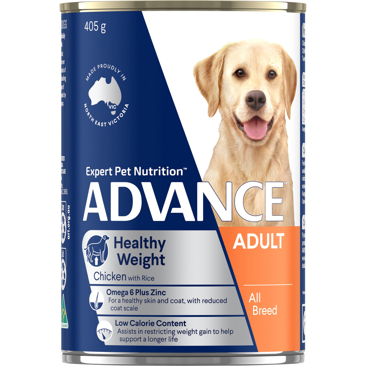 ADVANCE Adult Healthy Weight All Breed Chicken & Rice Wet Dog Food 12x405g