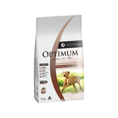 OPTIMUM Adult Large Breed Dry Dog Food with Chicken, Veg & Rice 18kg