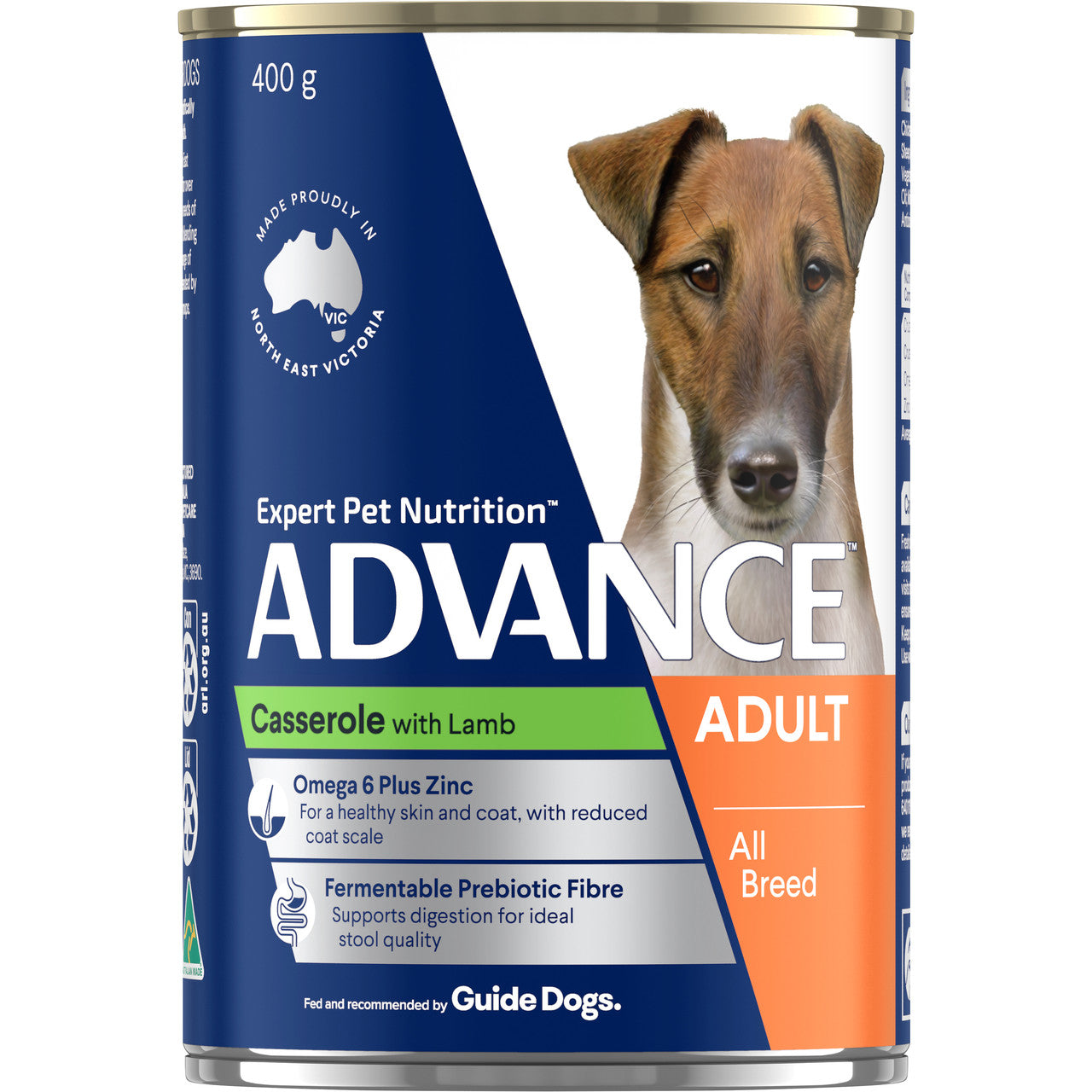 ADVANCE Adult All Breed Casserole With Lamb Wet Dog Food 12X400GM