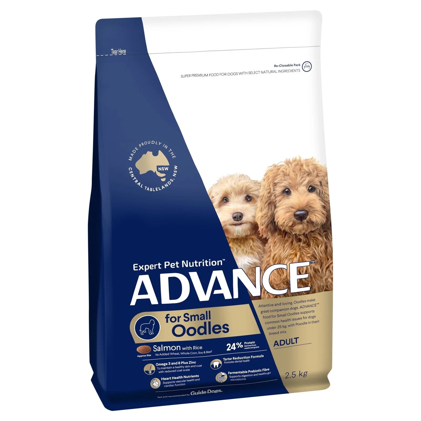 ADVANCE Oodles Adult Small Breed Salmon with Rice 2.5KG