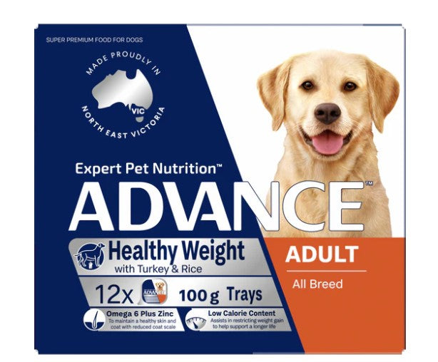 ADVANCE DOG AD HEALTHY WEIGHT TURKEY RICE 100G 12PK