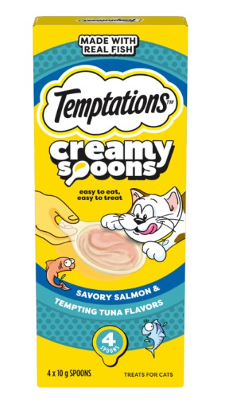 Temptations Creamy Spoons Salmon & Tuna Flavour