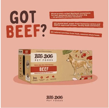 BIG DOG Beef Raw Food for Dogs 3KG