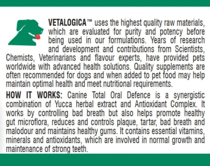 VETALOGICA CANINE ORAL CARE 120'S