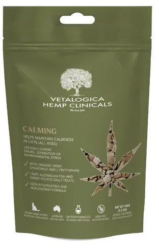 VETALOGICA HEMP CLINICALS CALMING CAT TREAT 100G