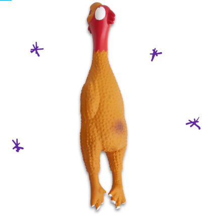 KAZOO DOG CHEEKY CHICKEN SQUEAKY TOY