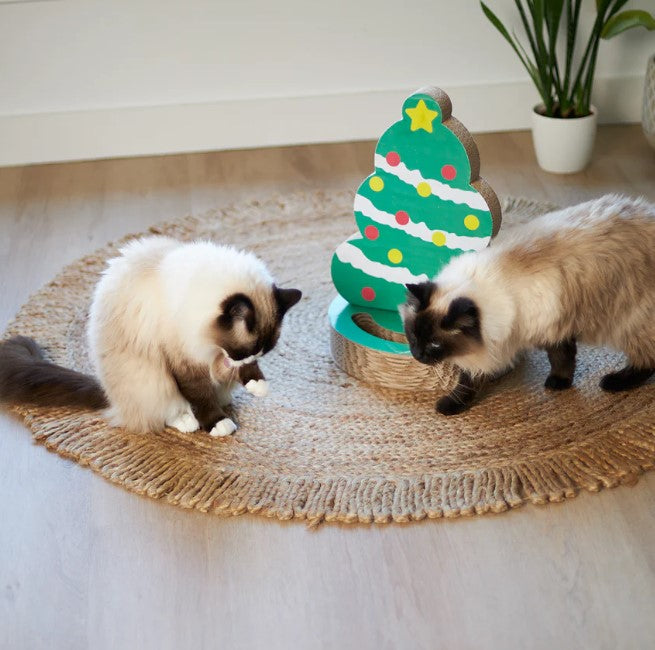 Kitty XMAS Tree Cardboard Scratcher& Ball Game