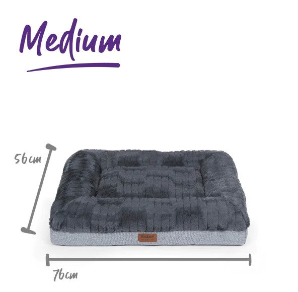 KAZOO Cloud Comfort Dog Bed - Charcoal & Grey