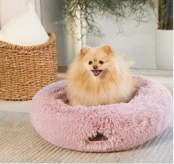 Kazoo Peacock Dog Bed - Rose - Medium