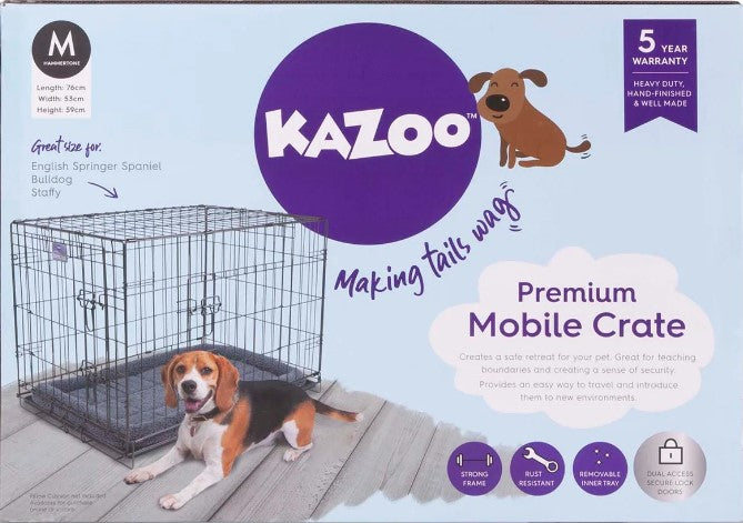 Kazoo Premium Mobile Dog Crate - Medium