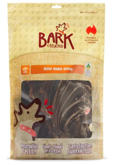 BARK & BEYOND ROO RIBS 600G