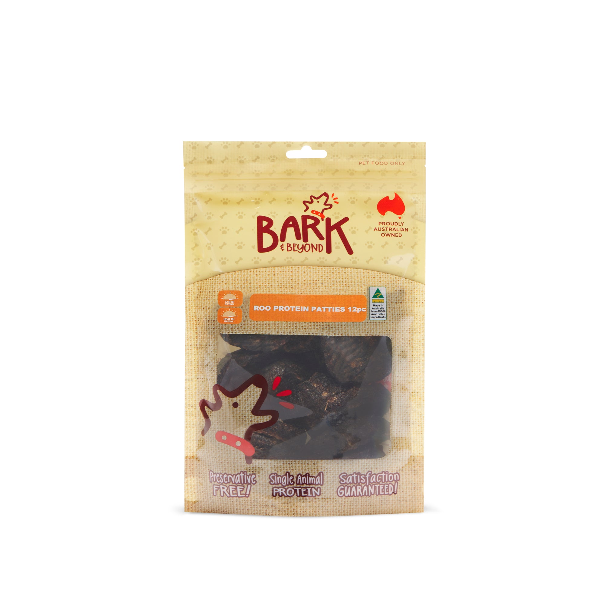 BARK AND BEYOND ROO PROTEIN PATTIES 12PC