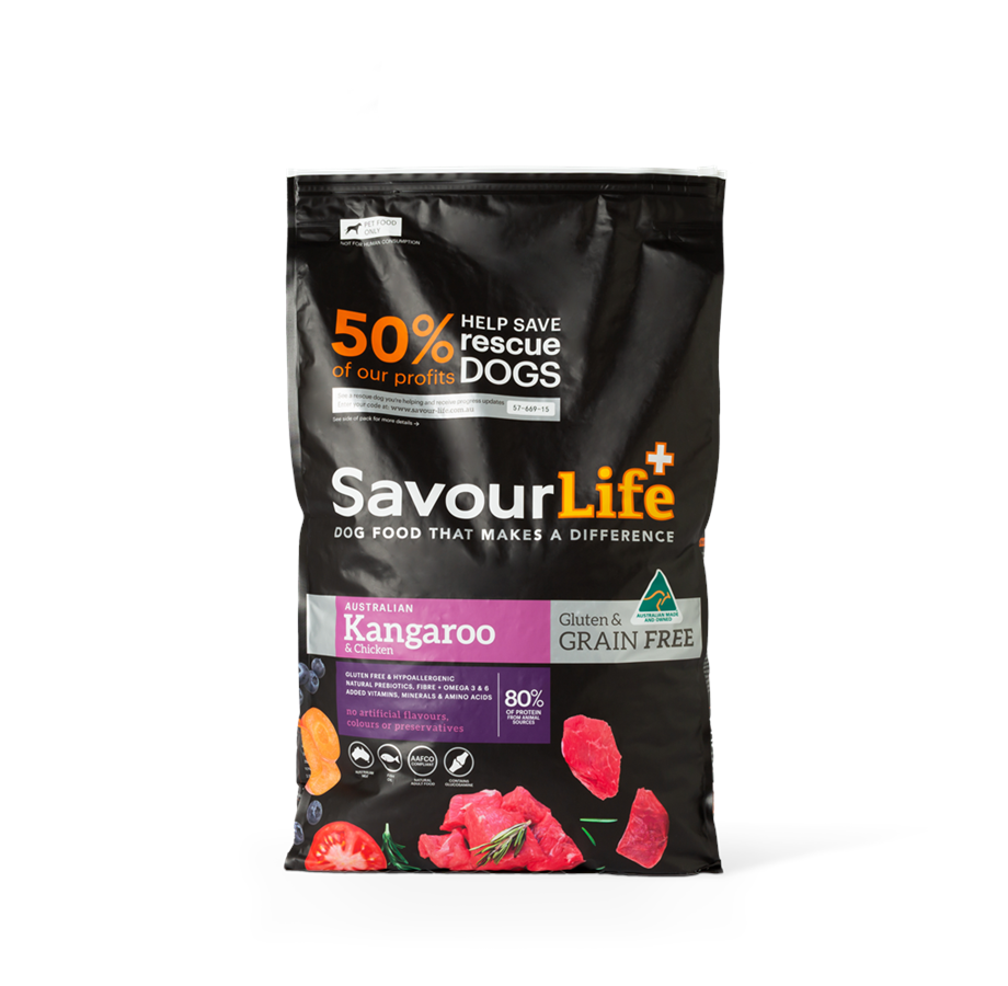 SAVOURLIFE GRAIN FREE ROO AND CHICKEN ADULT DOG FOOD 10KG