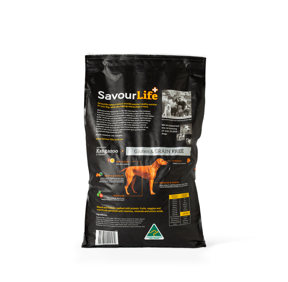 SAVOURLIFE GRAIN FREE ROO AND CHICKEN ADULT DOG FOOD 10KG