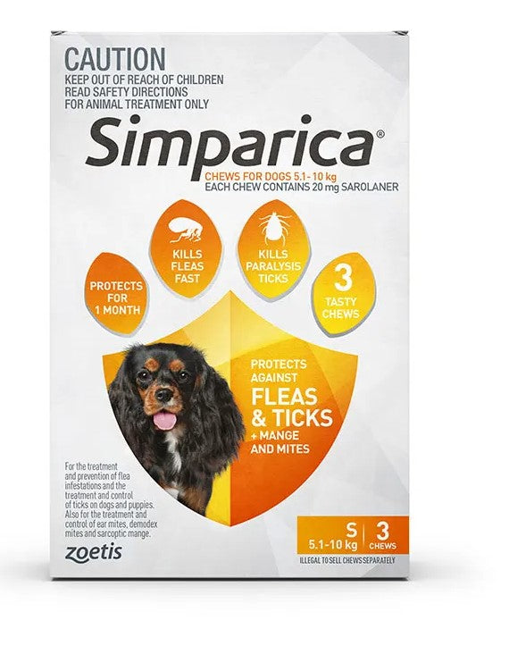 Simparica For Small Dogs 5.1 - 10kg Flea & Tick Chew