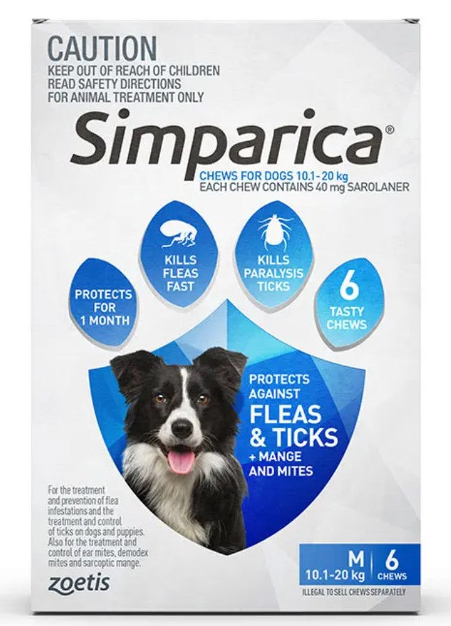 Simparica For Medium Dogs Blue 10.1 - 20kg