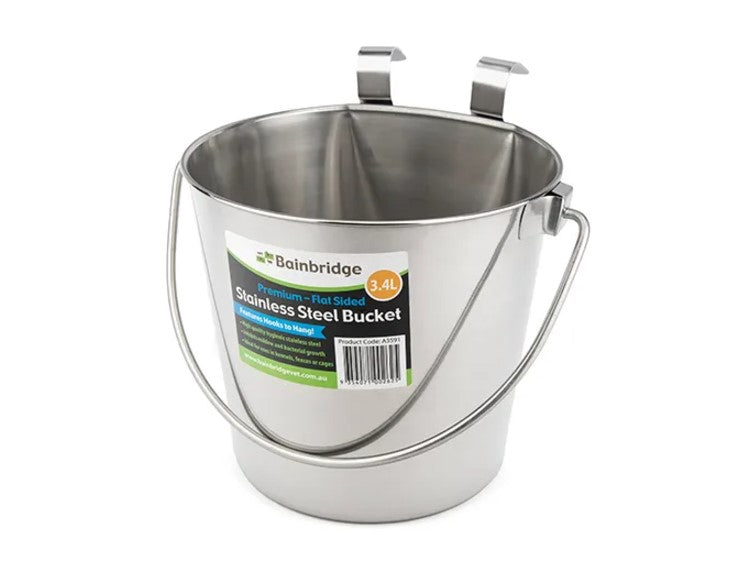 FLAT SIDED Stainless bucket 4L