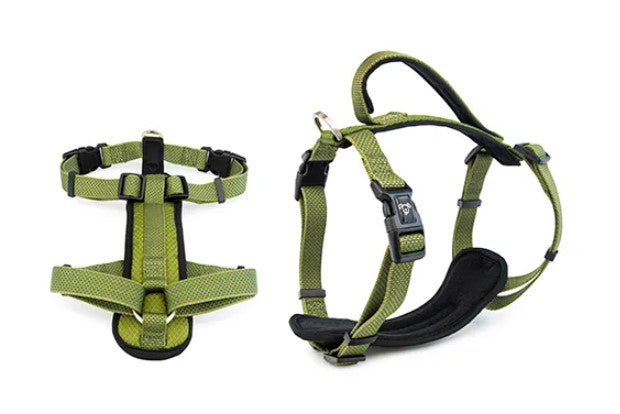 Premium Sport Dog Harness with Safety Handle - GREEN