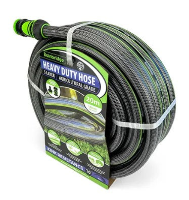 HEAVY DUTY HOSE W FITTINGS - 5 LAYER - 18mm x 20m