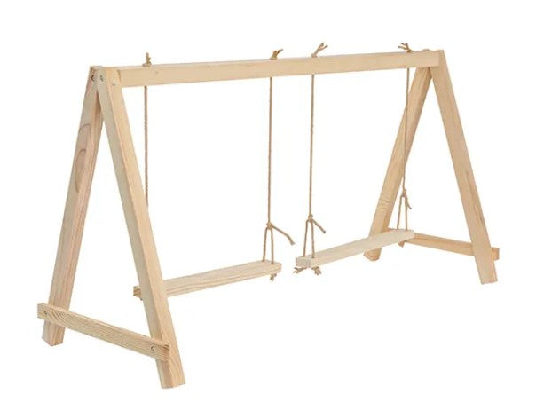 CHICKEN PLAYGROUND WOODEN SWING -DOUBLE