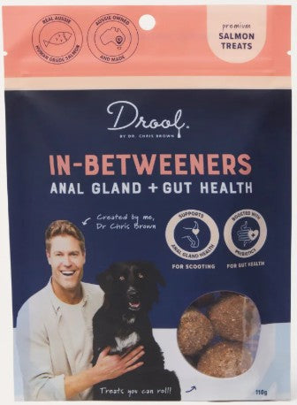 Drool In-Betweeners Gland + Gut Health Treats Salmon 110G