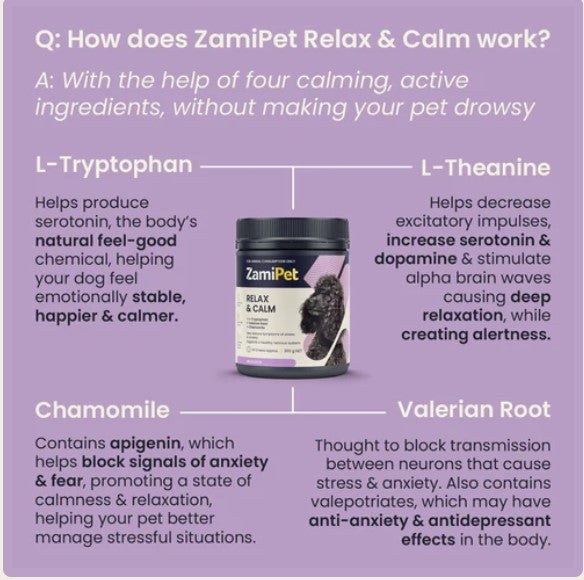 ZAMIPET RELAX & CALM FOR DOGS 500G 100 CHEWS