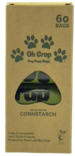 OH CRAP COMPOSTABLE DOG POOP BAGS 60 PACK