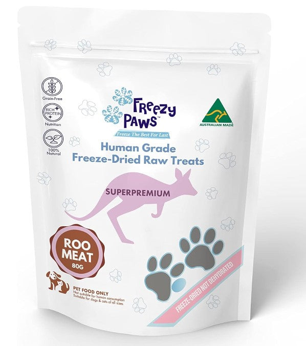 FREEZY PAWS FREEZE-DRIED RAW TREATS KANGAROO STEAK 80G